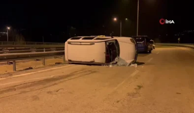 Takla atan araç 50 metre sürüklendi: 1’i ağır 4 yaralı