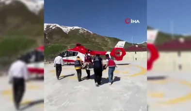 Bahçesaray’da iki hasta ambulans helikopterle hastaneye sevk edildi