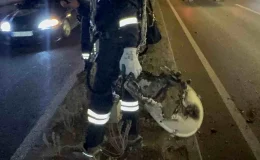 Düzce’de Aydınlatma Direği Patladı