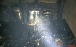 Gümüşhane’de ev yangını: Odunluk ve çatı kül oldu