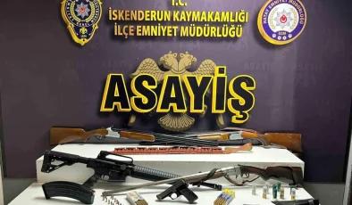 Hatay’da polis operasyonunda 9 kişi yakalandı, çok sayıda silah ele geçirildi