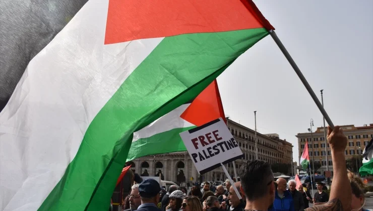 Roma’da İsrail’in Filistin topraklarını işgali protesto edildi