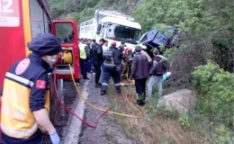 Bursa’da şerit ihlali yapan kamyon karşı yönden gelen 2 aracı biçti, anne ve oğlu hayatını kaybetti