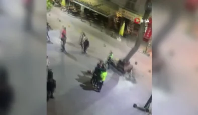 İzmir’de kavgaya müdahale eden polislere saldıran şahıs kamerada