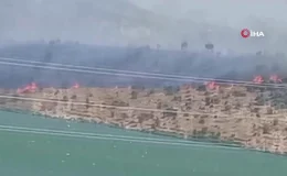 Aliağa’da makilik ve otluk alanda çıkan yangın söndürüldü