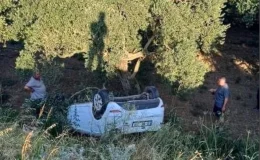 Erdek’te otomobil şarampole uçtu: 1 yaralı